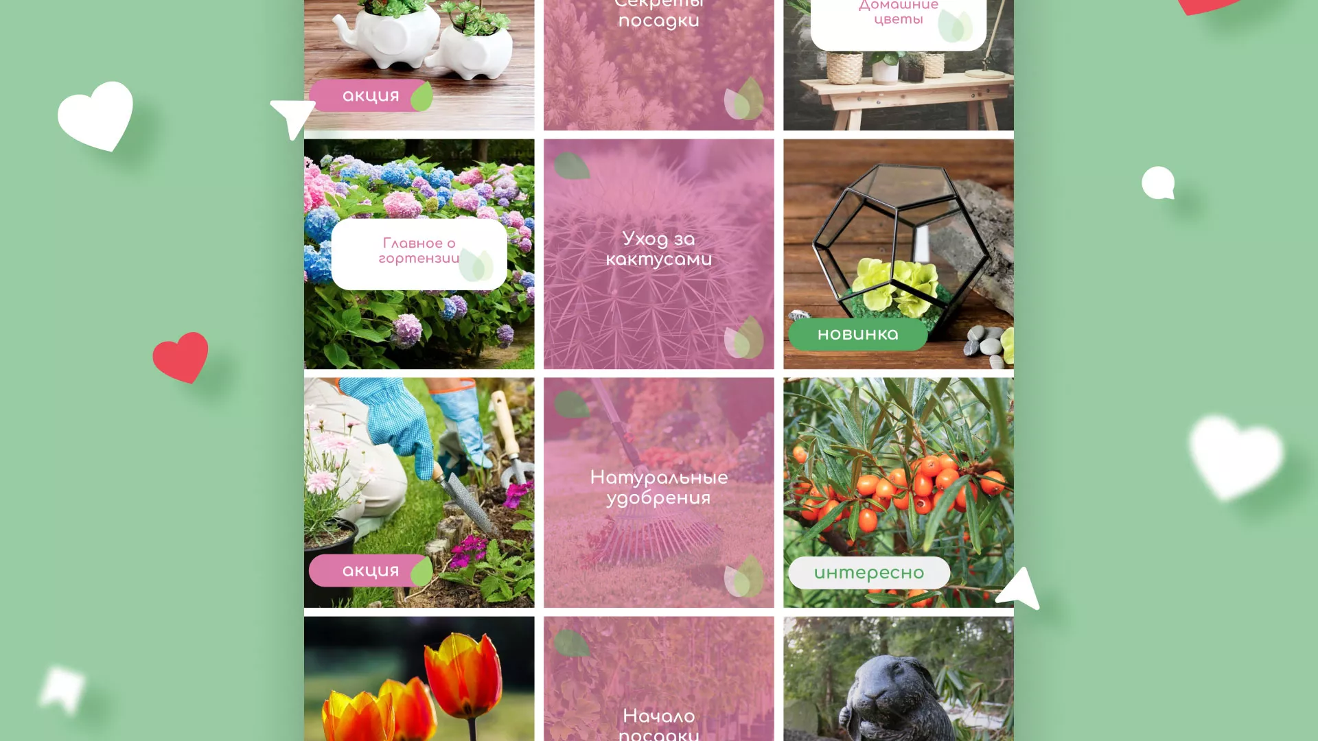 Разработка оформления профиля Instagram для магазина «Floraint» в Иланском