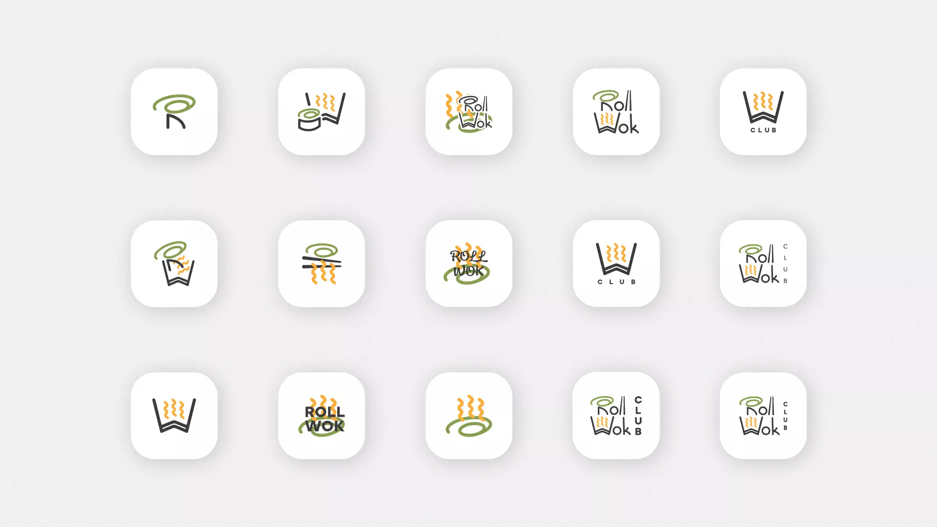 Разработка иконки приложения суши-бара «Roll Wok Club» в Иланском